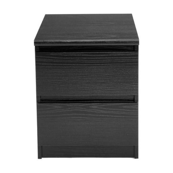Pemberley Row Engineered Wood Black Nightstand Rectangular 19.49" Unassembled