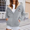 thumbnail image 2 of WILLBEST Sudadera Para Mujer, Estilo Casual de Invierno, Con Cremallera, Forrada, Con Estampado Festivo. Suave, Cómoda y Cálida, Ideal Para Actividades Al Aire Libre Durante La Temporada Navideña., 2 of 5