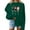 Green, variant on GUZOM Womens Festive Christmas Sweatshirt - Green Oversized Crew Neck, Wine Glass Graphic Long Sleeve, Easy-Care Polyester for Holiday & Casual Wear,Size L