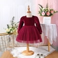 thumbnail image 4 of KYAIGUO Baby Kids Girls Spring Fall Dress Toddler Pullover Long Sleeve A-line Princess Dresses Party Tulle Dresses for Little Girls,Sizes 9M-4Y, 4 of 8