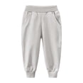 thumbnail image 2 of Cethrio Girls Cotton Sweatpants, Running Casual Elastic Waist Elastic Bottom Athletic Joggers with Pockets Beige Size 6-7 T, 2 of 7