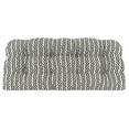 thumbnail image 3 of Jordan Manufacturing 44" x 18" Hatch Black Chevron Rectangular Tufted Outdoor Wicker Settee Bench Cushion with Rounded Back Corners, 3 of 11