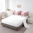 thumbnail image 3 of Girls Flower Bed in a Bag 7-Piece Hydrangea Floral Bedding Set for Women,Red Gradient King Size Comforter Set Vintage Ombre Bedding Comforter Sets,Oil Painting Aesthetic Bed Set Room Decorative, 3 of 6