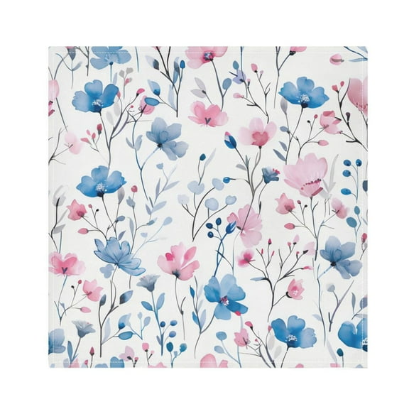 Napkin Satin Napkin 20*20Inchx1 Kitchen Towel Dinner Plate Towel Decorative Towel Napkin Tea Towel Suitable For Kitchen Table Blue Pink Flowers