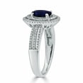 thumbnail image 4 of HeartsAndYou 4ct Oval Cut Natural Sapphire Ring 14k SOLID White Gold Dual & Moissanite Halo, 4 of 9