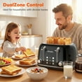 thumbnail image 5 of NICWIN 4 Slice Toaster, Extra Wide Slots Bread Toaster, Toast Shade Selector, Defrost & Reheat Functions for Kitchen Apartment Essentials, Black, 5 of 9