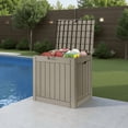 thumbnail image 6 of Uforic 30 Gallon Outdoor Storage Box, Weatherproof Lockable Resin Deck Box for Patio Furniture, Pool Accessories, Garden Tools and Supplies, Brown, 6 of 9