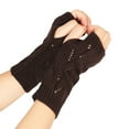 thumbnail image 1 of Casual Solid Knit Fingerless Mittens For Daily Use Warm Textured Handwear Comfortable Wrist Winter, 1 of 3