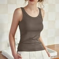 thumbnail image 2 of Ribbed Cotton Tank Top with Built in Bra for Women Shelf Bra Camisole Tops Workout Tops Cami Bra Padded Tank Top Sports Bras BR XL, 2 of 7