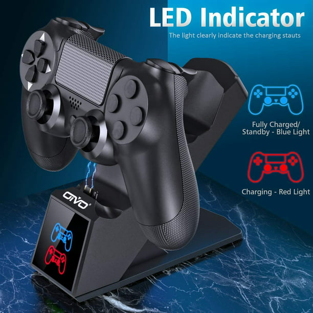 PS4 Controller Charger, OIVO 4 Controller Charging Station for 4/PS4/PS4 Slim/PS4 Pro, Dual Wireless Charging Dock - Black - Walmart.com