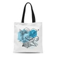 thumbnail image 1 of NUDECOR Sac Fourre-Tout en Toile Lignes et Formes Abstraites Isométriques 3D de Cubes Hexagones Sacs d'Épicerie Réutilisables Sac à Main, 1 of 1