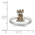 thumbnail image 5 of 925 Sterling Silver Stackable Expressions Brown Enameled Dog Ring Size: 8; for Adults and Teens; for Women and Men, 5 of 5