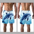 thumbnail image 3 of luoweisi Men's Beach Shorts Quick Dry Swim Trunks with Mesh Lining Dolphin S, 3 of 5