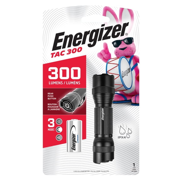 Energizer TAC 300 LED Tactical Pocket Flashlight, Bright 300 Lumens, Small, Compact and Durable Torch, for Camping, EDC, Emergency, Hunting and Running