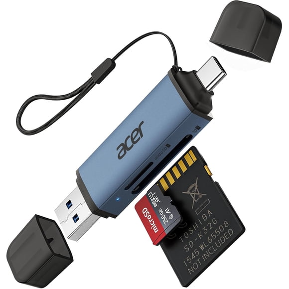 SD Card Reader USB C, Dual Slots USB 3.0 Type C to Micro SD Card Adapter, Memory Card Reader for MicroSD, SDHC, SDXC, Compatible with Laptop, PC, iPhone16/15, Pro/Air, Pro,