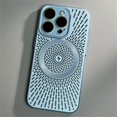 thumbnail image 1 of Magnetic Heat Dissipation PC Case For iPhone 16 15 14 13 12 Pro Max Titanium Lens Protector Funda For iPhone 16 15 14 Plus Cover Sierra Blue for iPhone 15 Pro, 1 of 6