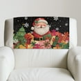 thumbnail image 5 of SCRAWLGOD Santa Claus Christmas Tree Snowflake Black 1 Pcs Headrest Cover Recliner Headrest Slipcover Non Slip Waterproof Recliner Chair Couch Head Protector Covers for Living Room 17x27in, 5 of 7