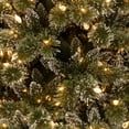 thumbnail image 2 of National Tree Company 7.5 ft. Pre-Lit Artificial Glittery Bristle Pine Slim Christmas Tree, Green, Warm White Lights, LED, Includes Stand, 2 of 6