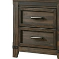 thumbnail image 3 of Benzara Wooden Frame Nightstand with 2 Drawers and Metal Corner Accents, Dark Brown, 3 of 5