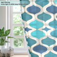 thumbnail image 4 of Yayeee Window Curtains Light Filtering 63"x42" Grommet Panel Pair Home Living Room Decor, Blue Geometric Pattern, 4 of 7