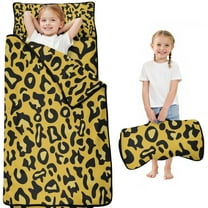 Yellow Leopard Pattern Toddler Nap Mats for Kids Preschool,Sleeping Mat Bag or Kids,Toddler Sleeping Bag,Toddler Nap Mat or Daycare