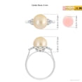thumbnail image 4 of Angara Golden South Sea Cultured Pearl Ring with Trio Diamonds in 14K White Gold for Women | June Birthstone Jewelry for Her, 4 of 8