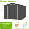 thumbnail image 3 of 10'x 8' Large Storage Shed for Outside, Enyopro Metal Storage House with Lockable Door, Garden Storage Shed Pet House for Lawnmower, Garden Tools, Bike, Garage, 3 of 8
