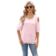 thumbnail image 1 of Blusa de Verano de Corta con Hombros Descubiertos y Encaje Acampanado para Mujer Rosa XL, 1 of 10