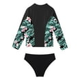 thumbnail image 4 of Zaldita Kids Girls Long Sleeve Rash Guard Swimsuit 3 Piece Bathing Suit Summer Beach Sports Swimwear Black 10, 4 of 6