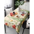 thumbnail image 6 of Red Mushroom Table Cloth, Watercolor Spring Summer Floral Waterproof Tablecloth for Rectangle Tables, Reusable Washable Fabric Table Cover for Restaurant Kitchen Dining Tables 60"x120", 6 of 6
