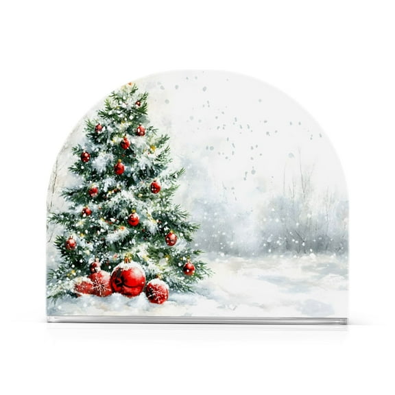 joogoo Acrylic Napkin Holder Table Kitchen Paper Tissue Organization Snow on Christmas Tree