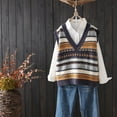 thumbnail image 2 of Christmas Sweaters for Women Loose Fit College Style Embroidered Jacquard Knit Sweater Vest Elegant Sleeveless Pullover Top For Casual Wear Christmas Sweaters, 2 of 5