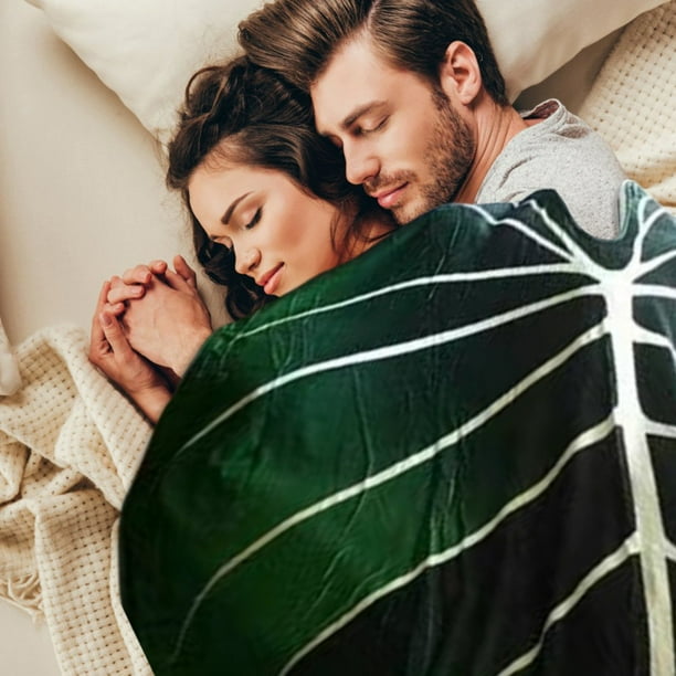 Leaf Blanket Realistic Large Green Leaf Blanket for Kids Decorative Plant Blanket for Sofa Bed Beach Towel Reading Nook Bedroom 100x150cm