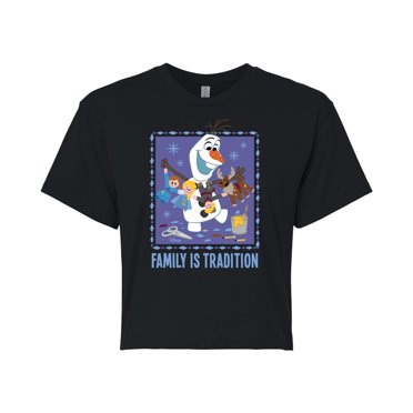 Frozen 2 - Olaf Family Is Tradition - Juniors Cropped Cotton Blend T-Shirt