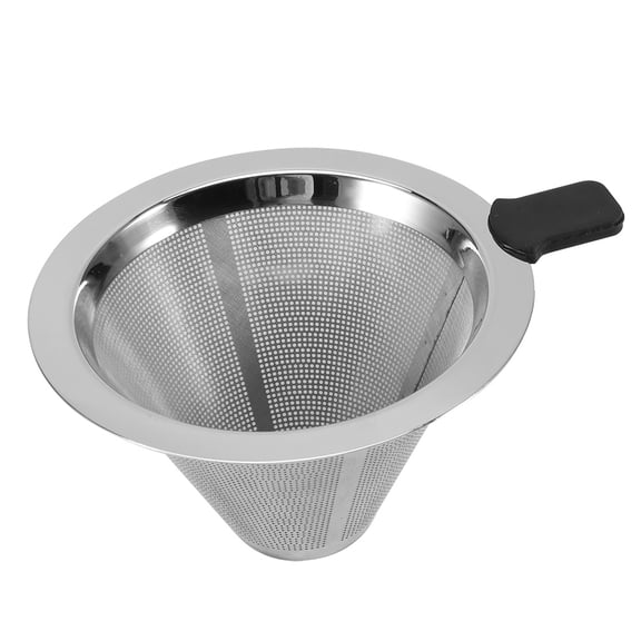 Xemplaro Stainless Steel Mesh Cone-shaped Coffee Dripper Funnel Filter Tea Strainer Silicone Grip