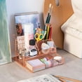 thumbnail image 5 of Organizador de escritorio con cajón Portalápices de escritorio de oficina con 5 compartimentos + 1 cajón grande de malla de alambre, 5 of 5