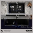 thumbnail image 4 of Karran 33 In. x 22 In. Black Quartz Drop-In Double Bowl Kitchen Sink QT-810-BL, 4 of 6