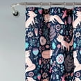 thumbnail image 3 of Lush Decor Pixie Fox Kids Animals and Flower Pattern Print Microfiber Shower Curtain, 72x72, Navy/Pink, Single, 3 of 11