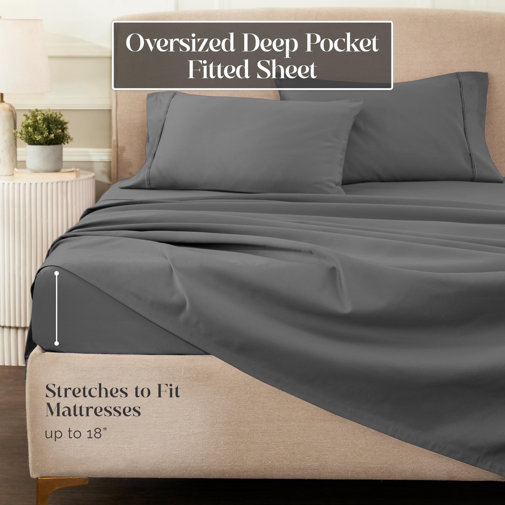 Superior Egyptian Cotton 1200 TC Eco-Friendly Sheet Set, King, Charcoal