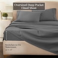 thumbnail image 4 of Superior Egyptian Cotton 1200 TC Eco-Friendly Sheet Set, California King, Charcoal, 4 of 7