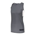 thumbnail image 2 of Augusta S Ladies Step-Back Basketball Jersey Graphite/White 1732, 2 of 2
