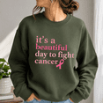 thumbnail image 2 of Breast Cancer Awareness Shirt, It's a Beautiful Day to Fight Cancer Sweatshirt, Pink Ribbon Hoodie and T-Shirt, October Support Gift for Women, 2 of 9