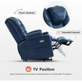 thumbnail image 5 of MCombo Large Triple Motor Power Lift Recliner Chair for Tall Elderly, Faux Leather, Blue, 5 of 10