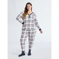 thumbnail image 2 of Joyspun Women's Waffle Knit Henley Sleep Top, Joggers and Socks Pajama Set, 3-Piece, Sizes XS-3X, 2 of 6