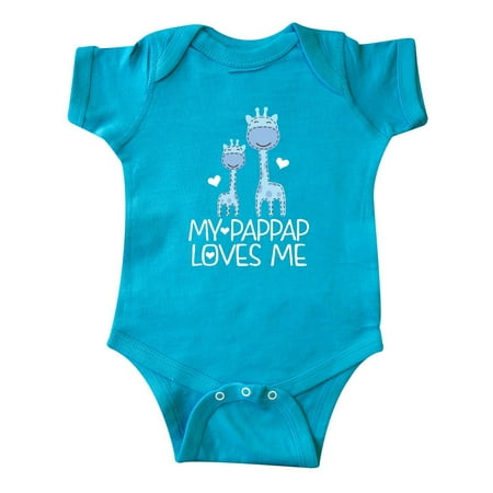 

Inktastic PapPap Loves Me Boys Giraffe Grandson Gift Baby Boy Bodysuit