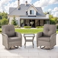 thumbnail image 2 of Giantfurnni Outdoor Swivel Chairs Set of 2, High Back Patio Swivel Chairs with Side Tabel for Deck Porch Balcony, 2 of 9