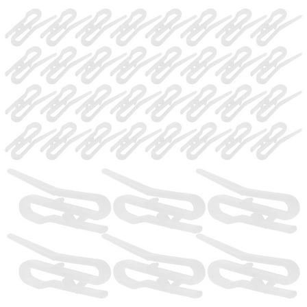 Masteelf Curtain Hooks for Home White Plastic Easy Installation 100pcs