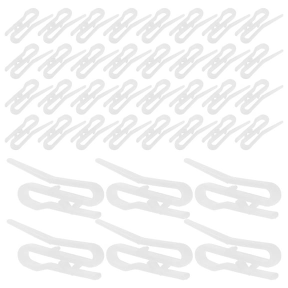 Masteelf Curtain Hooks for Home White Plastic Easy Installation 100pcs