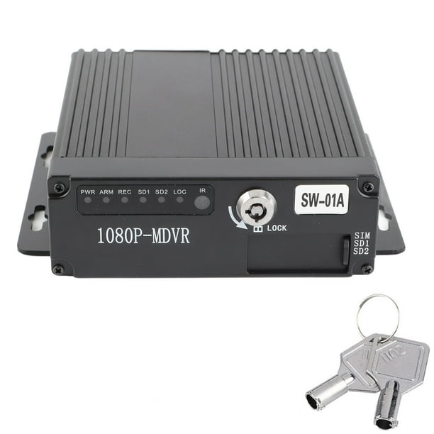 Mini DVR móvil para coche en tiempo real, 4 canales, entrada de video/audio con control remoto