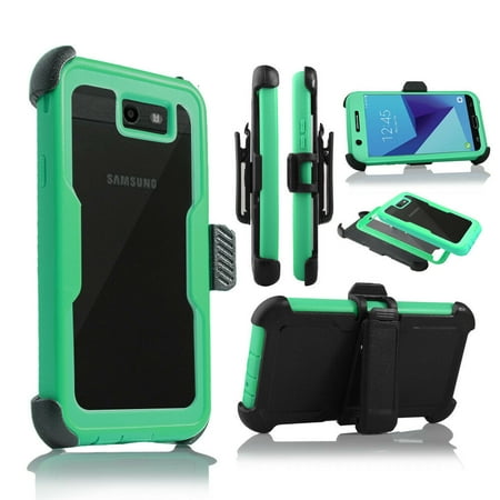 for 6" ZTE BLADE Z MAX Zmax Pro 2 SEQUOIA Case Phone Case 360° Cover Screen Protector Back Window Clip Holster Kick stand Armor Shock Bumper Green